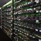 State-of-the-art Bitcoin mining rig humming with power